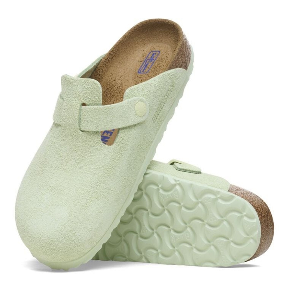 BIRKENSTOCK Boston Soft Footbed Faded Lime size 8 - 8.5 EU39 women's suede clogs